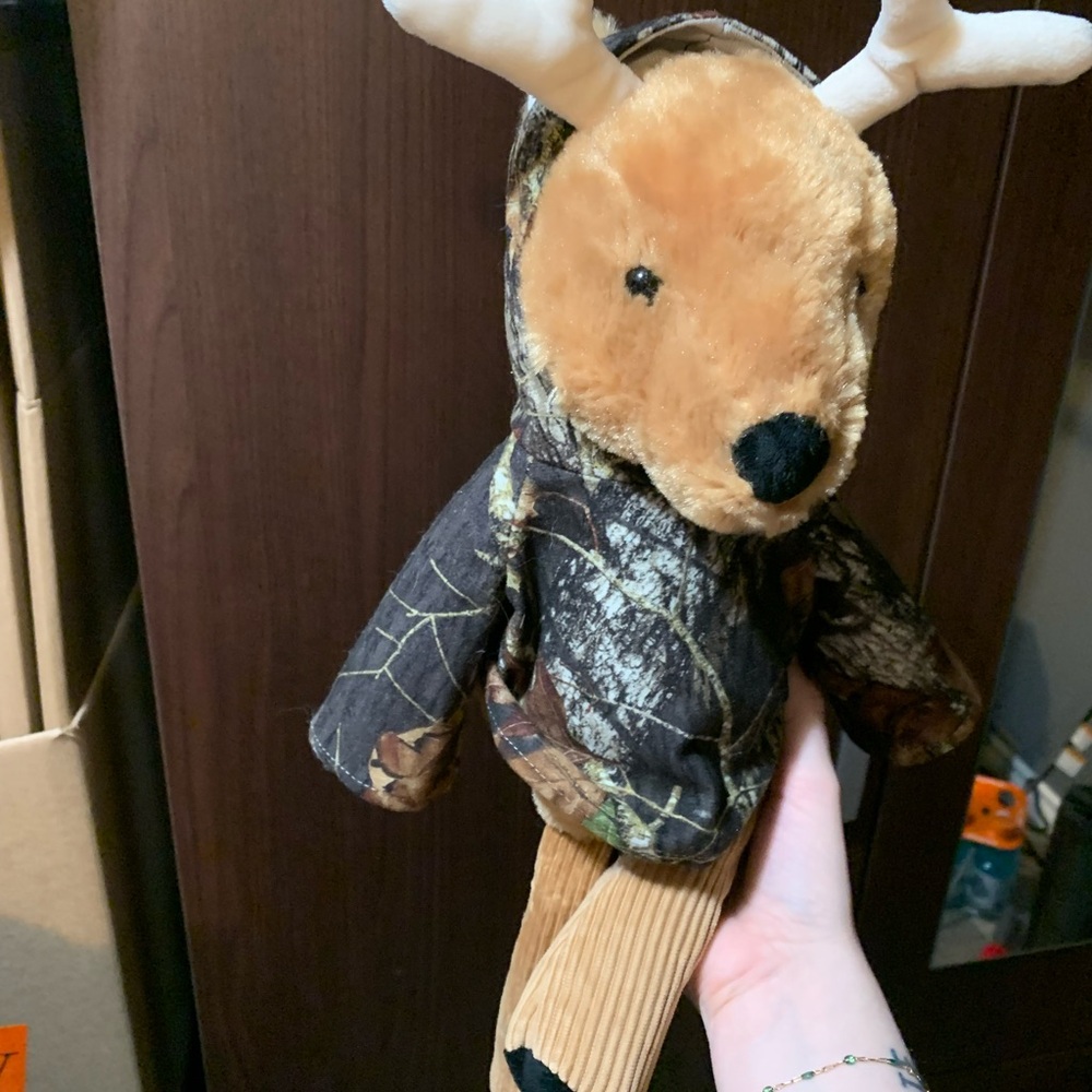 Plush Deer Toy with Camouflage Outfit scentsy buddy